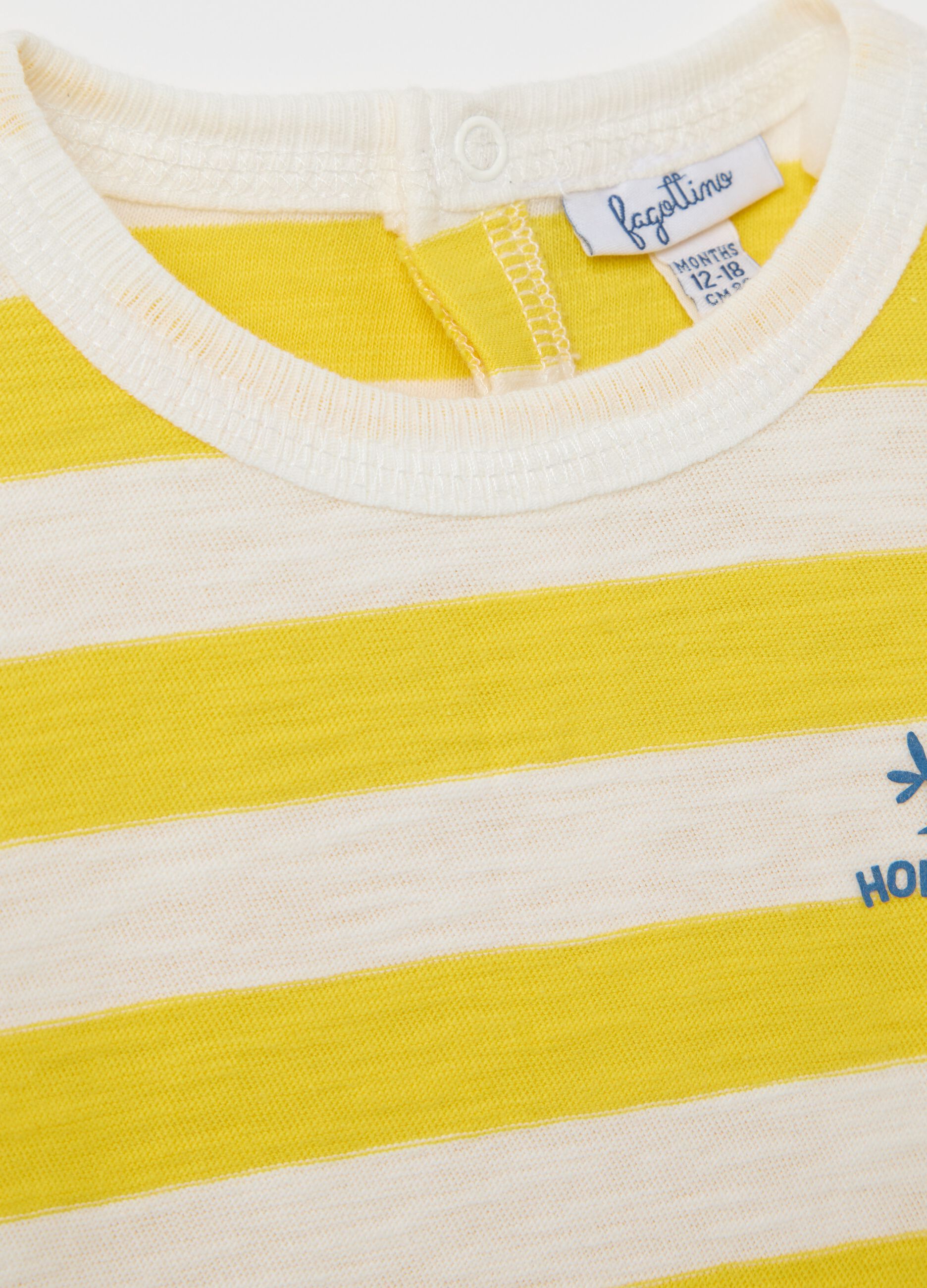 Top with yellow and white stripes in cotton