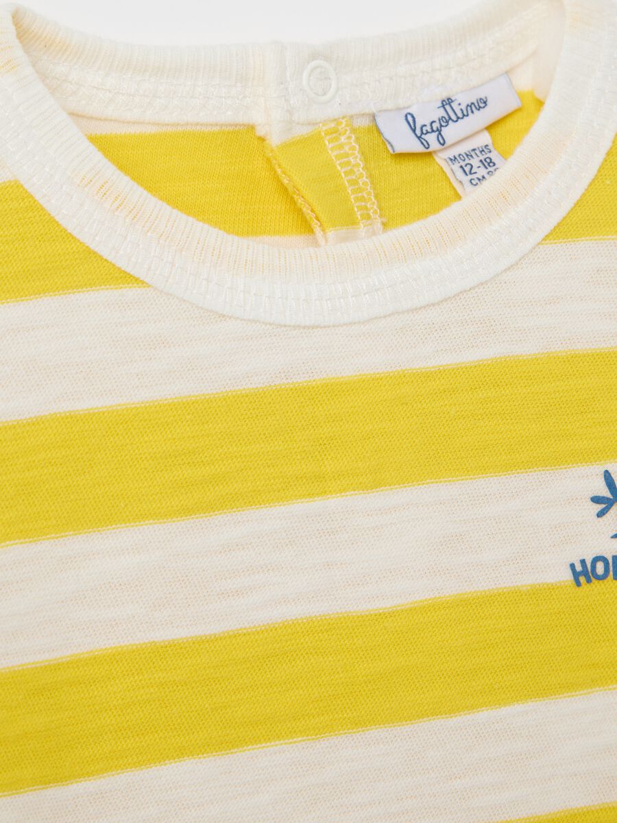 Top with yellow and white stripes in cotton_2