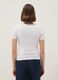 T-shirt in puro cotone bianco regular fit con cucitura a contrasto_2