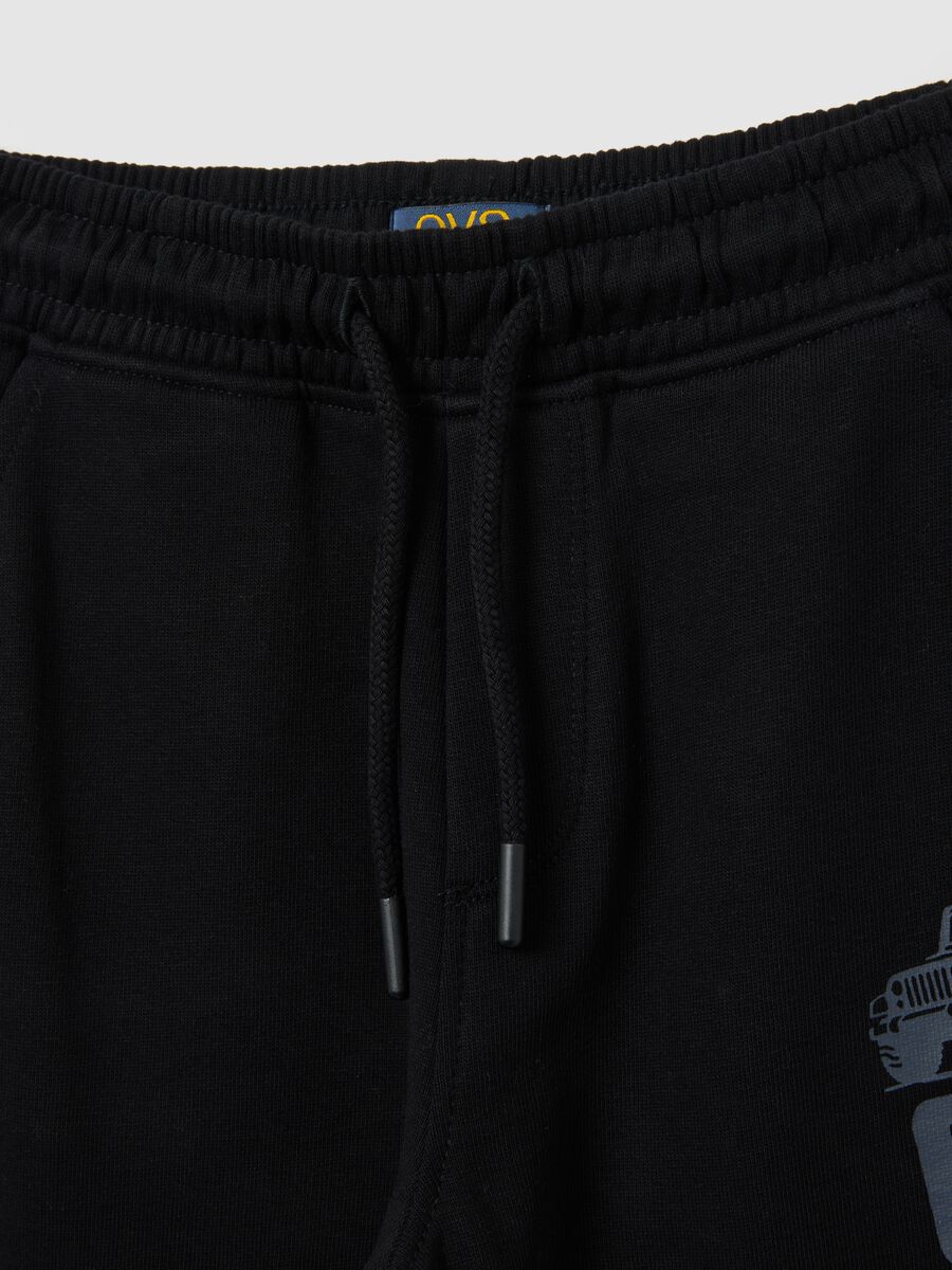 Children's black pure cotton regular fit trousers_2