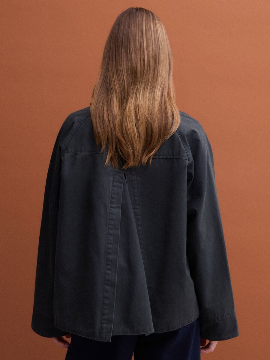 Green cotton-blend parka with velvet collar_3