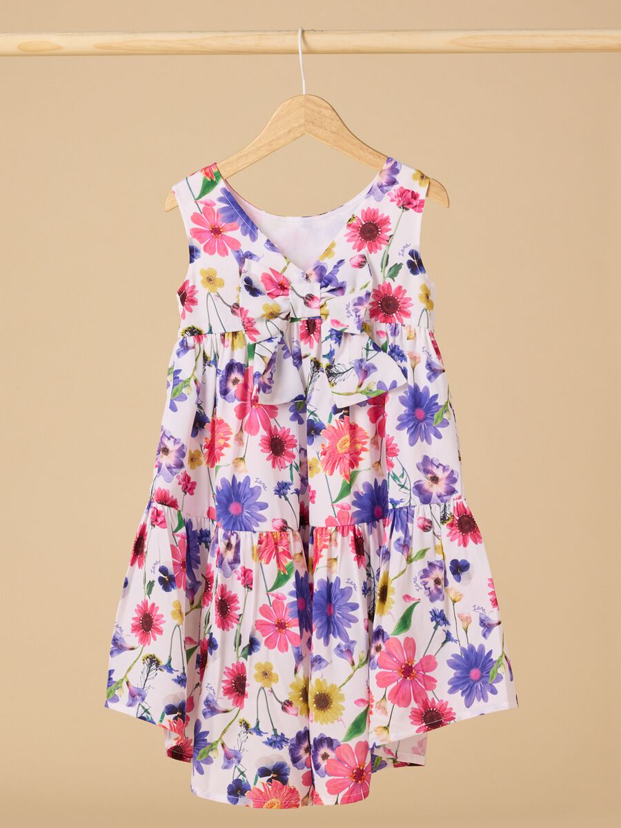 Flounced dress with floral print_0