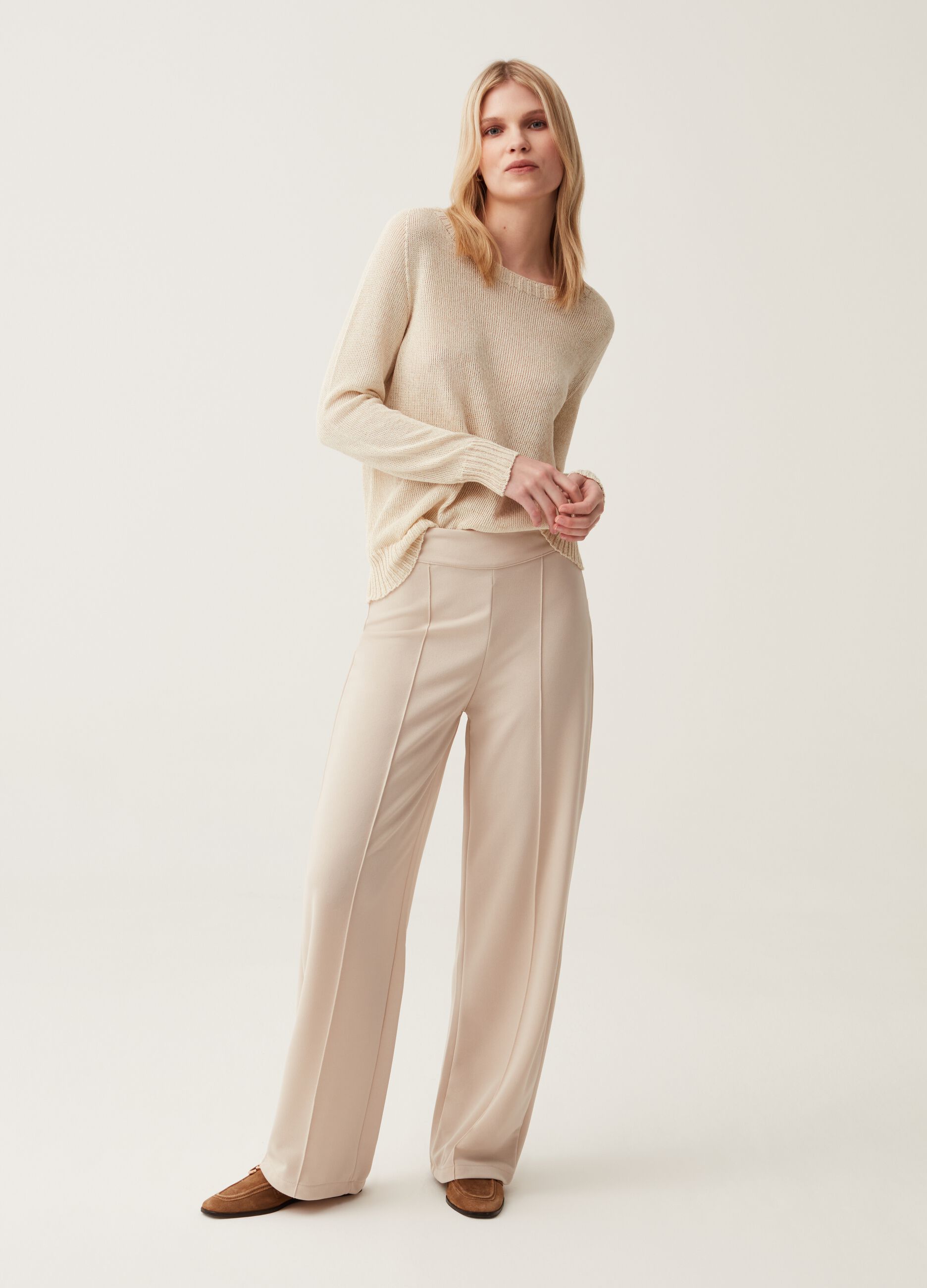 Pantaloni palazzo a vita alta Hybrid_0