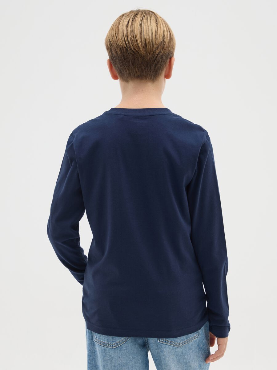 Boys' blue pure cotton T-shirt regular fit_1