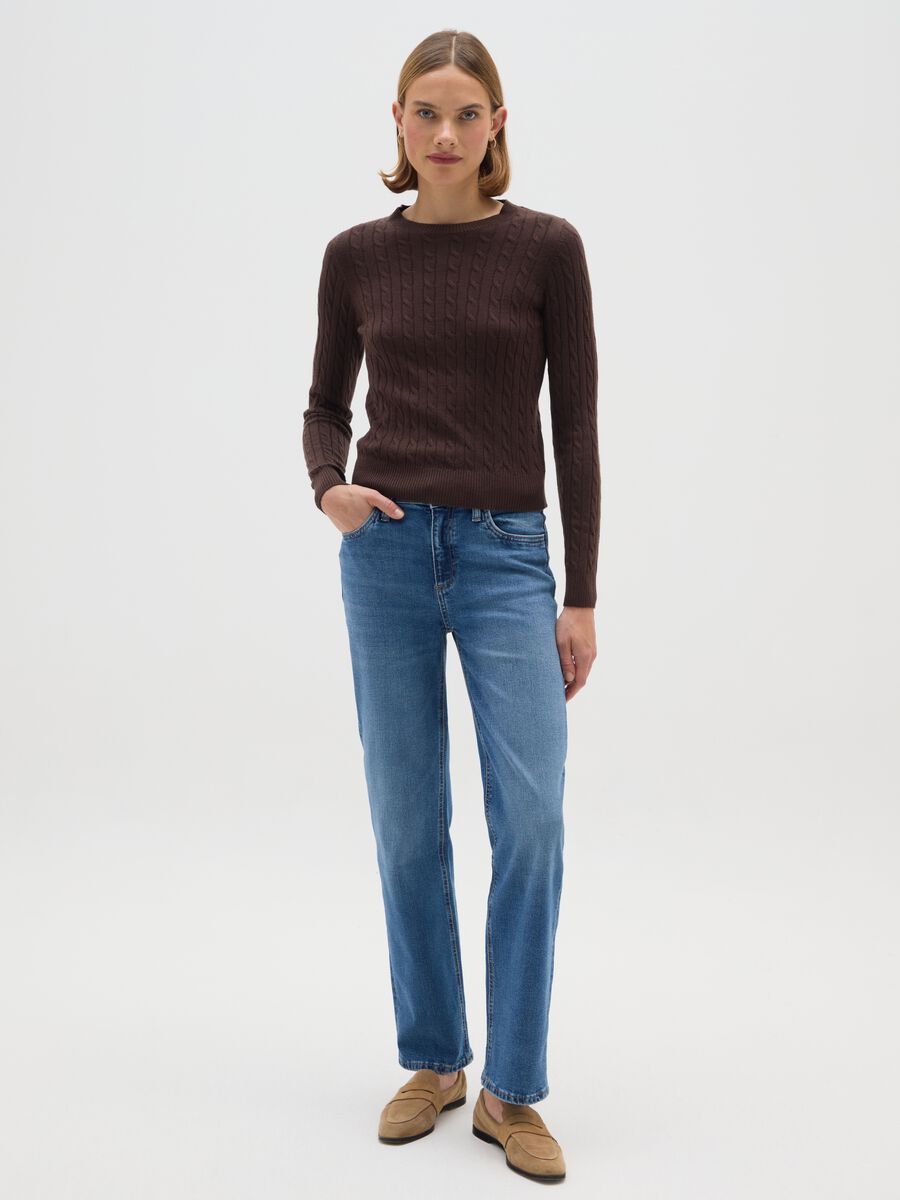 Brown Pullover with Round Neck_1