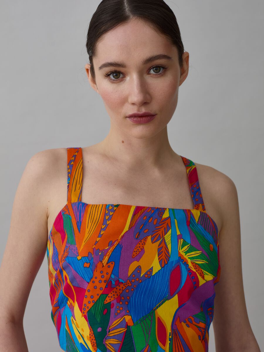Crop top stampa foliage tropicale_1
