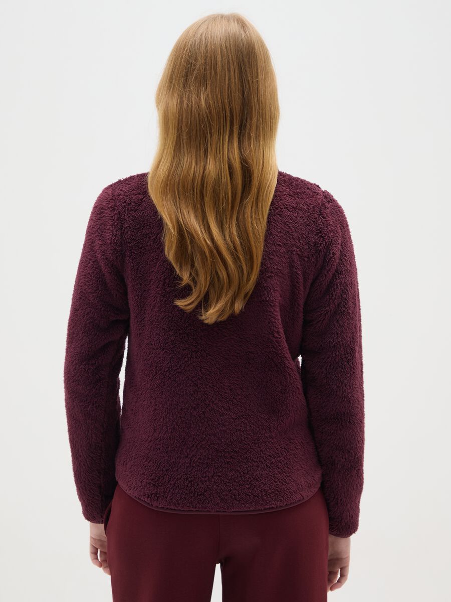 Felpa rossa regular fit con zip_3