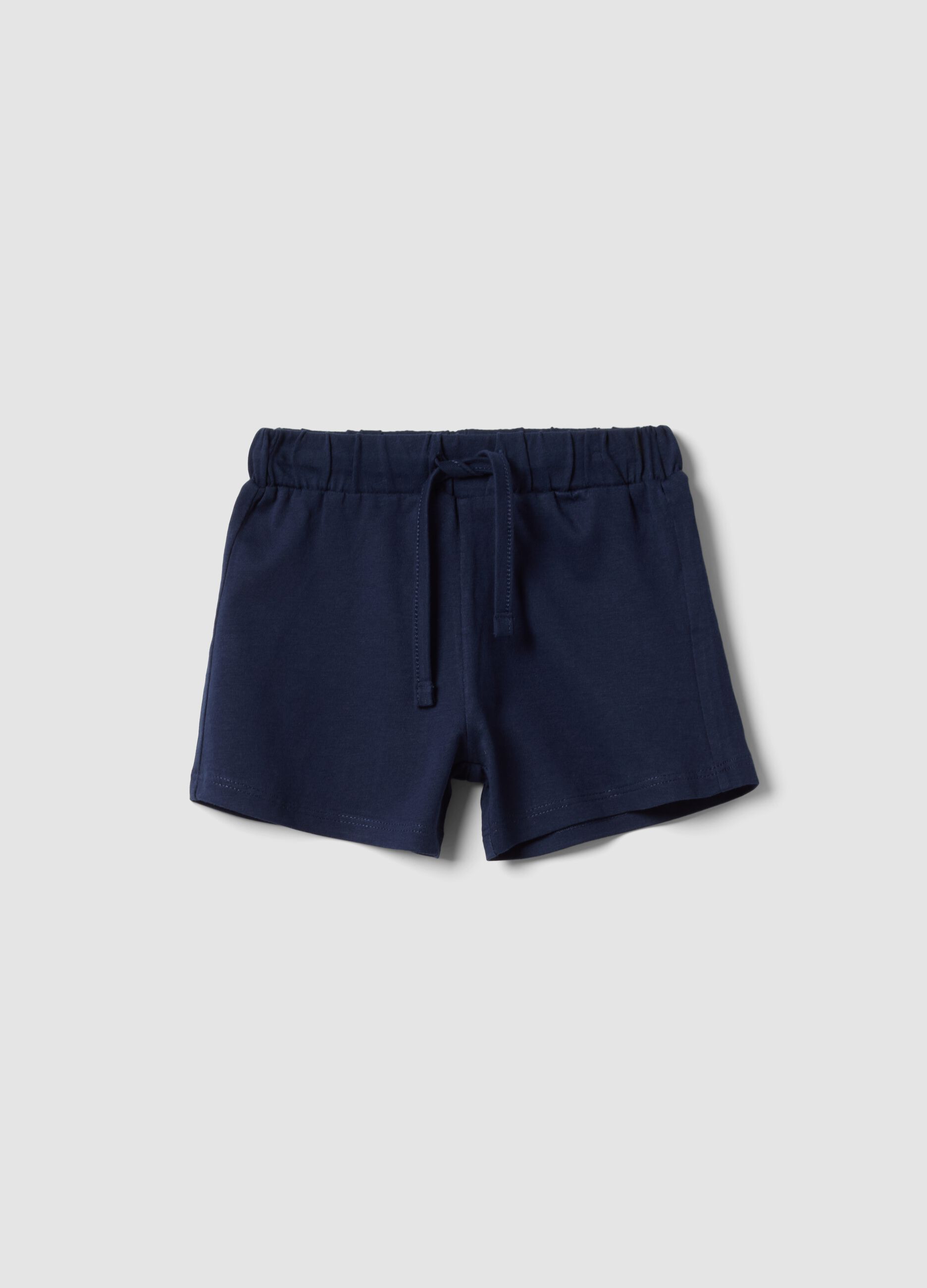 Girls&rsquo; blue 100% cotton shorts, regular fit