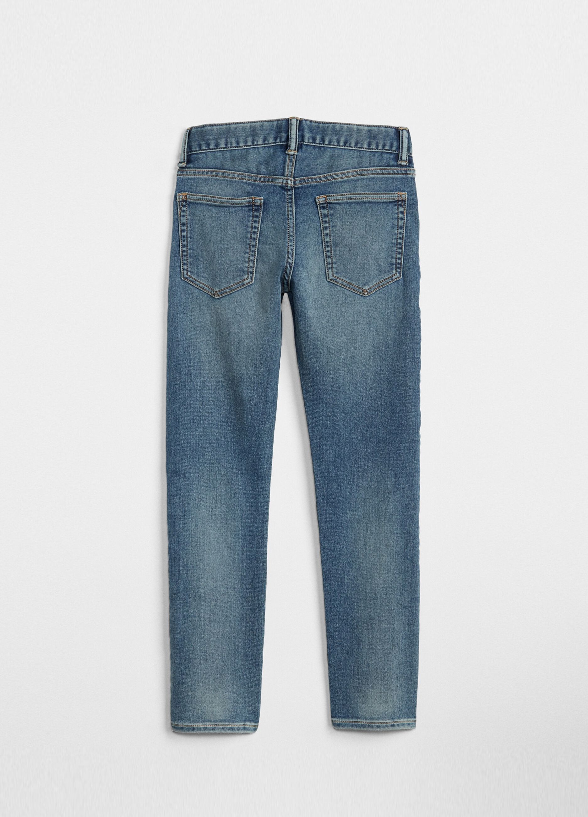 Slim-fit jeans with discolouring