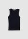 Blue regular fit stretch cotton tank top_4
