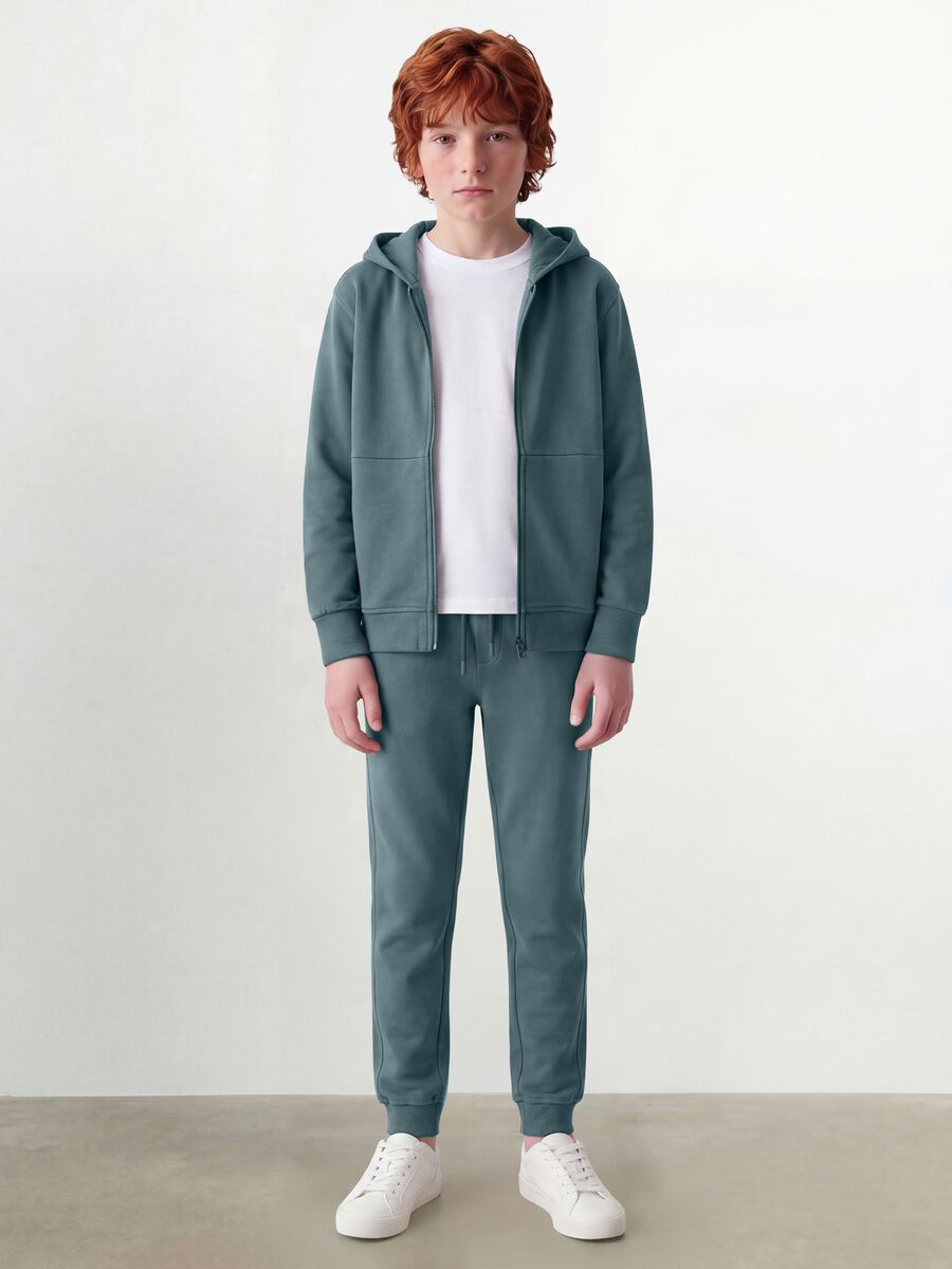 Pantaloni jogger blu in cotone organico_0