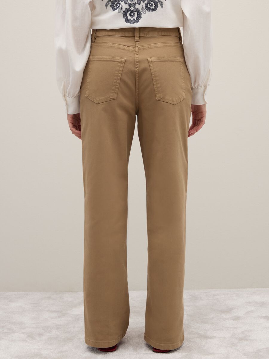Dark Beige Straight Leg Trousers_2