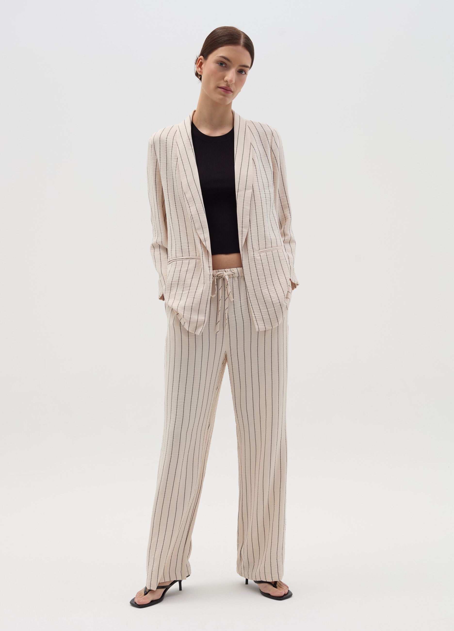 Pantalone fluido effetto crinkle