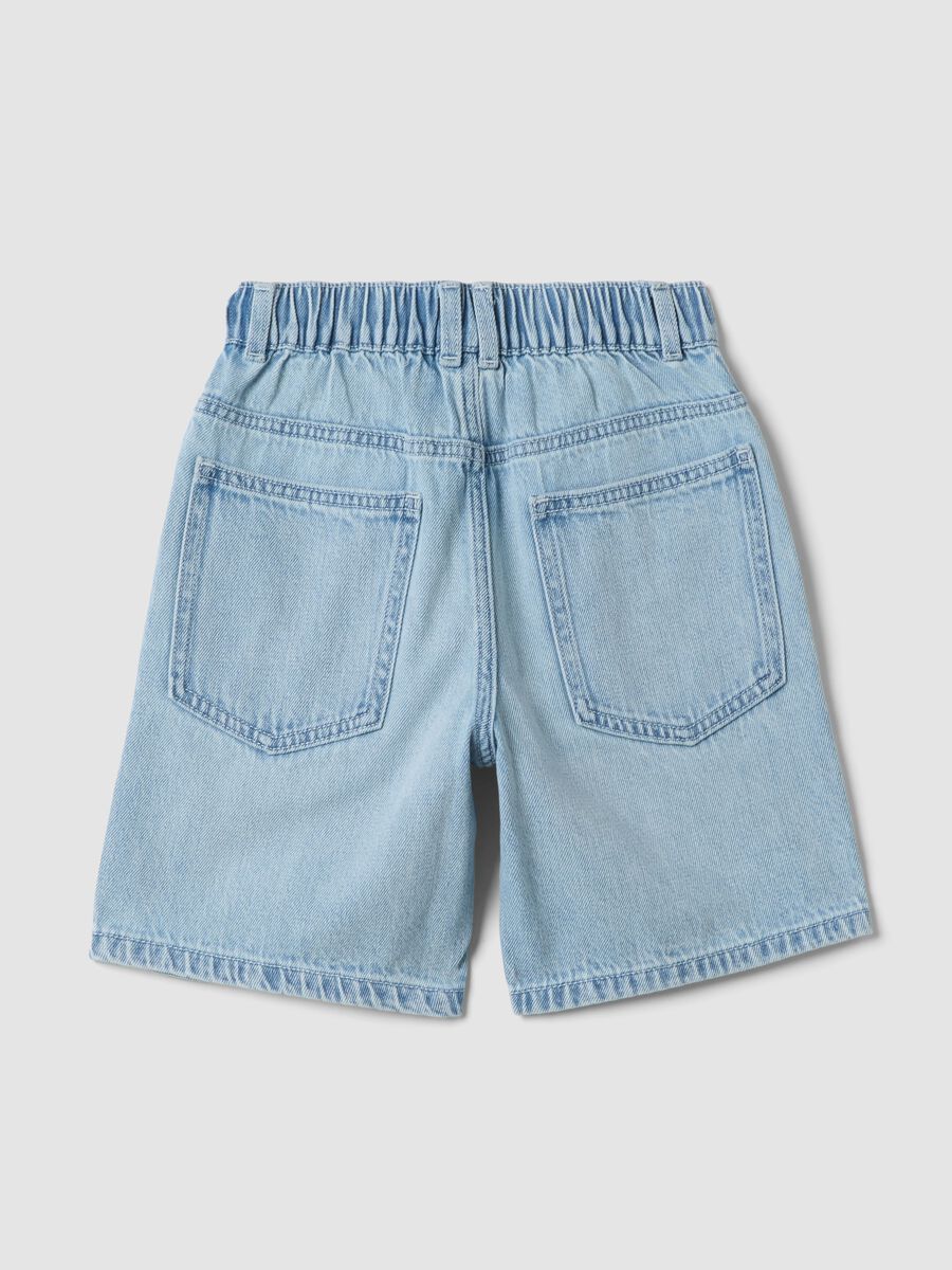 Shorts denim azzurri in misto cotone da bambino regular fit_1