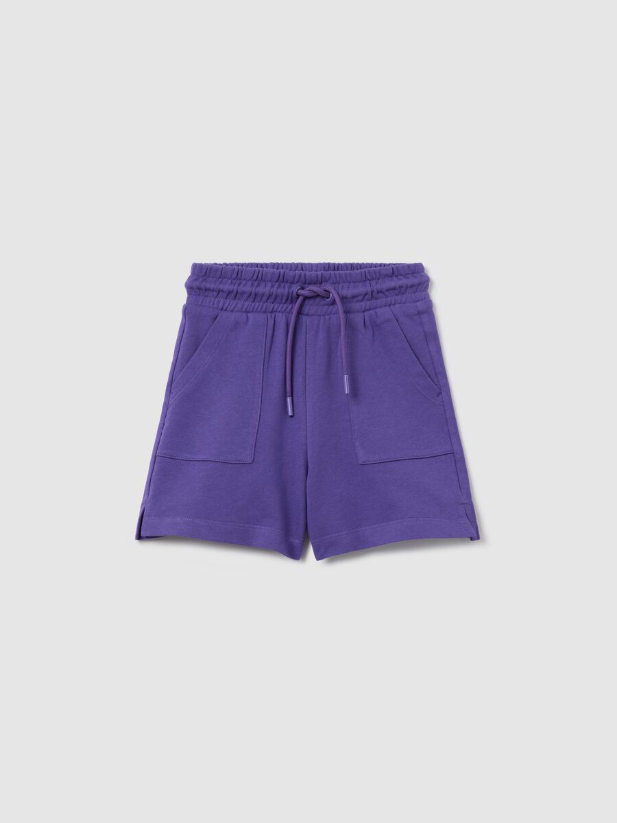 Bermuda shorts in French terry with drawstring_0