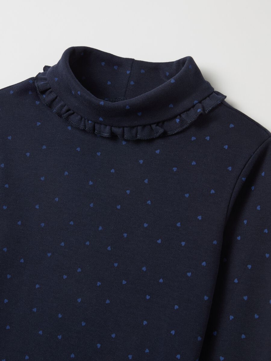 T-shirt with high neck and all-over print_2