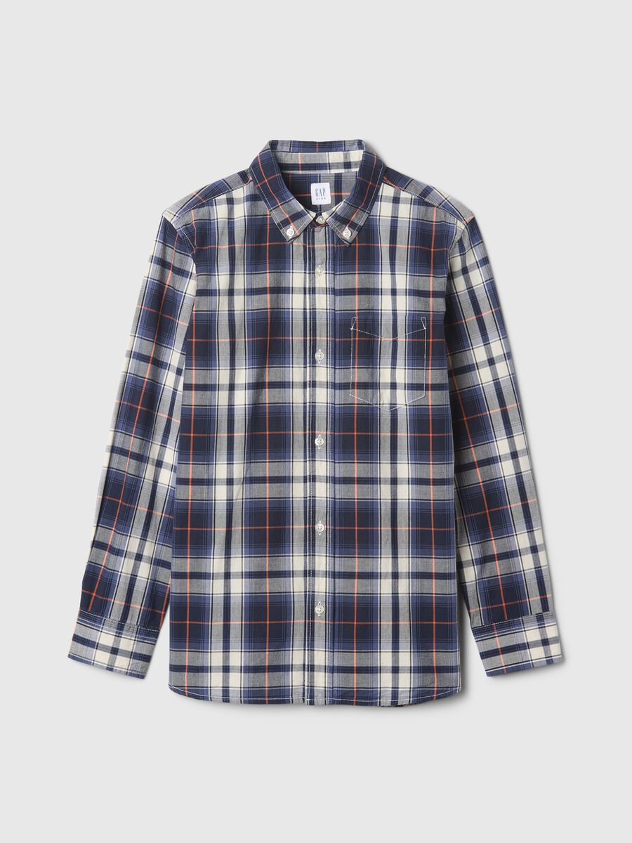 Poplin shirt with check print_3