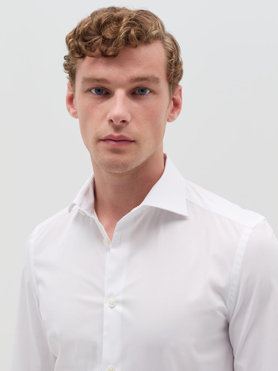 Camicia slim fit in cotone stretch_1