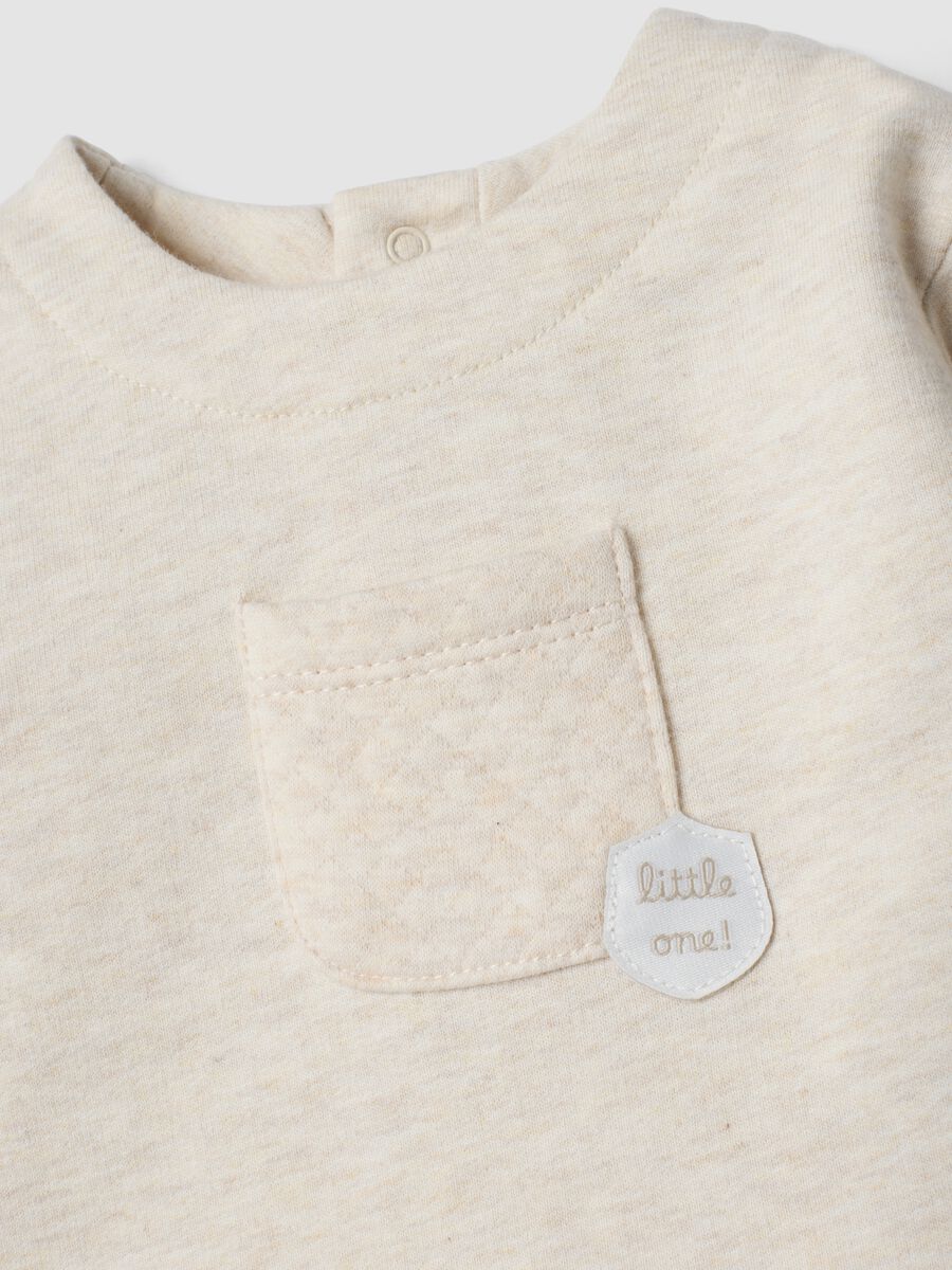 Beige two-piece organic cotton-blend set for baby_2