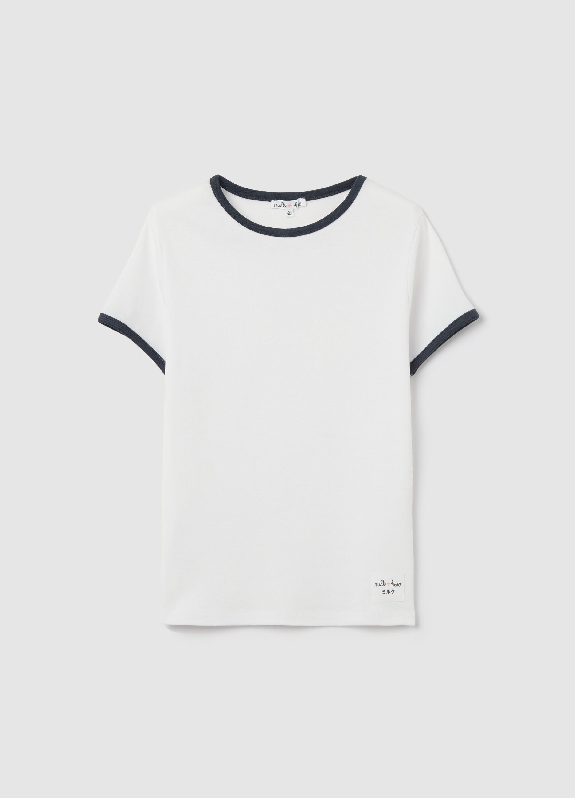 White slim-fit T-shirt in cotton