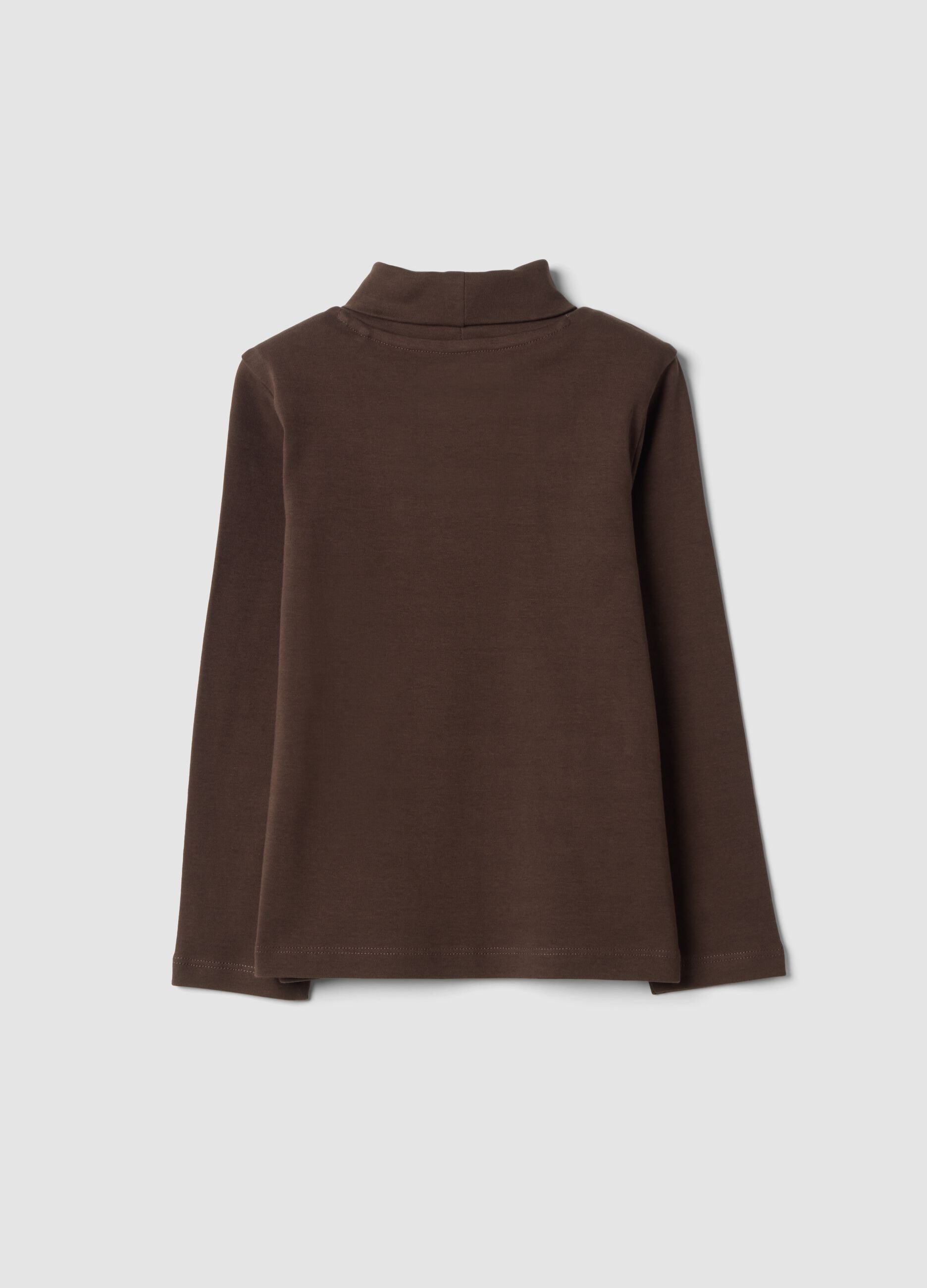 Light brown organic cotton turtleneck jumper