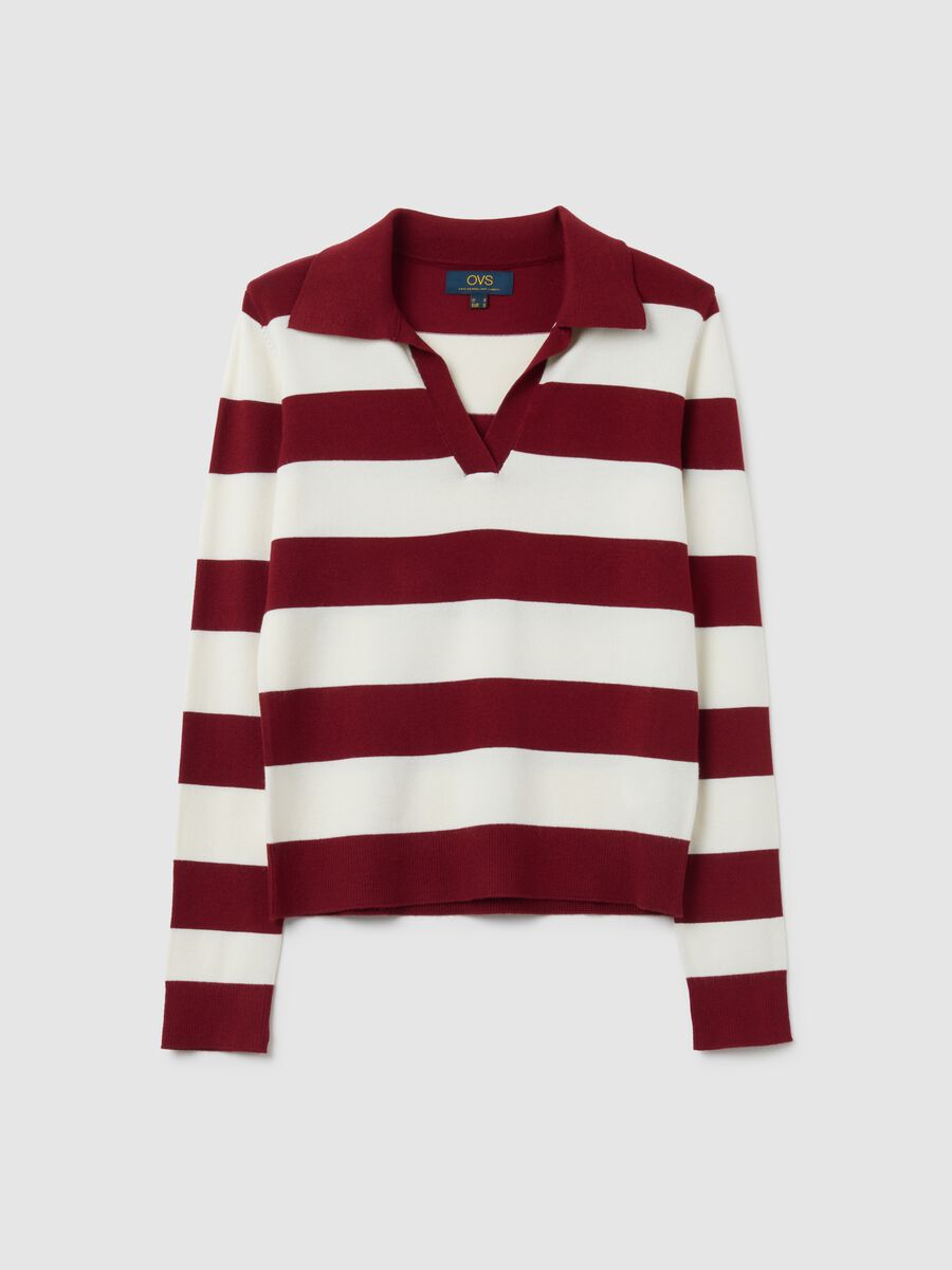 Maglia in misto viscosa multicolor regular fit a righe_0