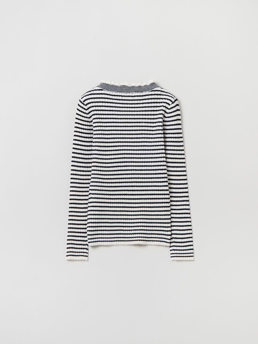 T-shirt a maniche lunghe fantasia a righe_1