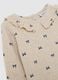 Beige baby girl's regular fit cotton blend t-shirt with bows_2