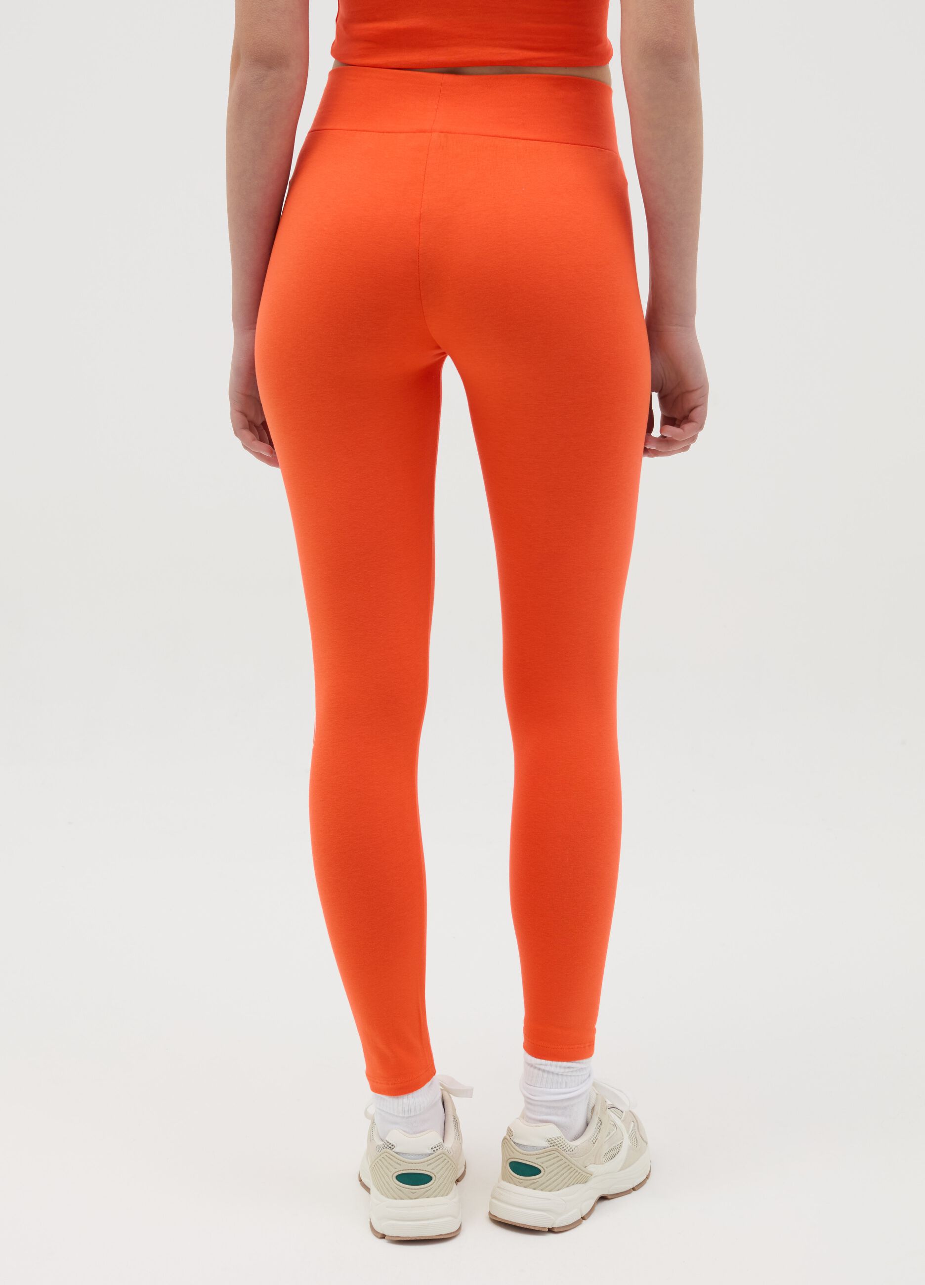 Leggings in cotone stretch con stampa