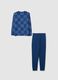 Blue children's pyjama in pure cotton regular fit with print_1