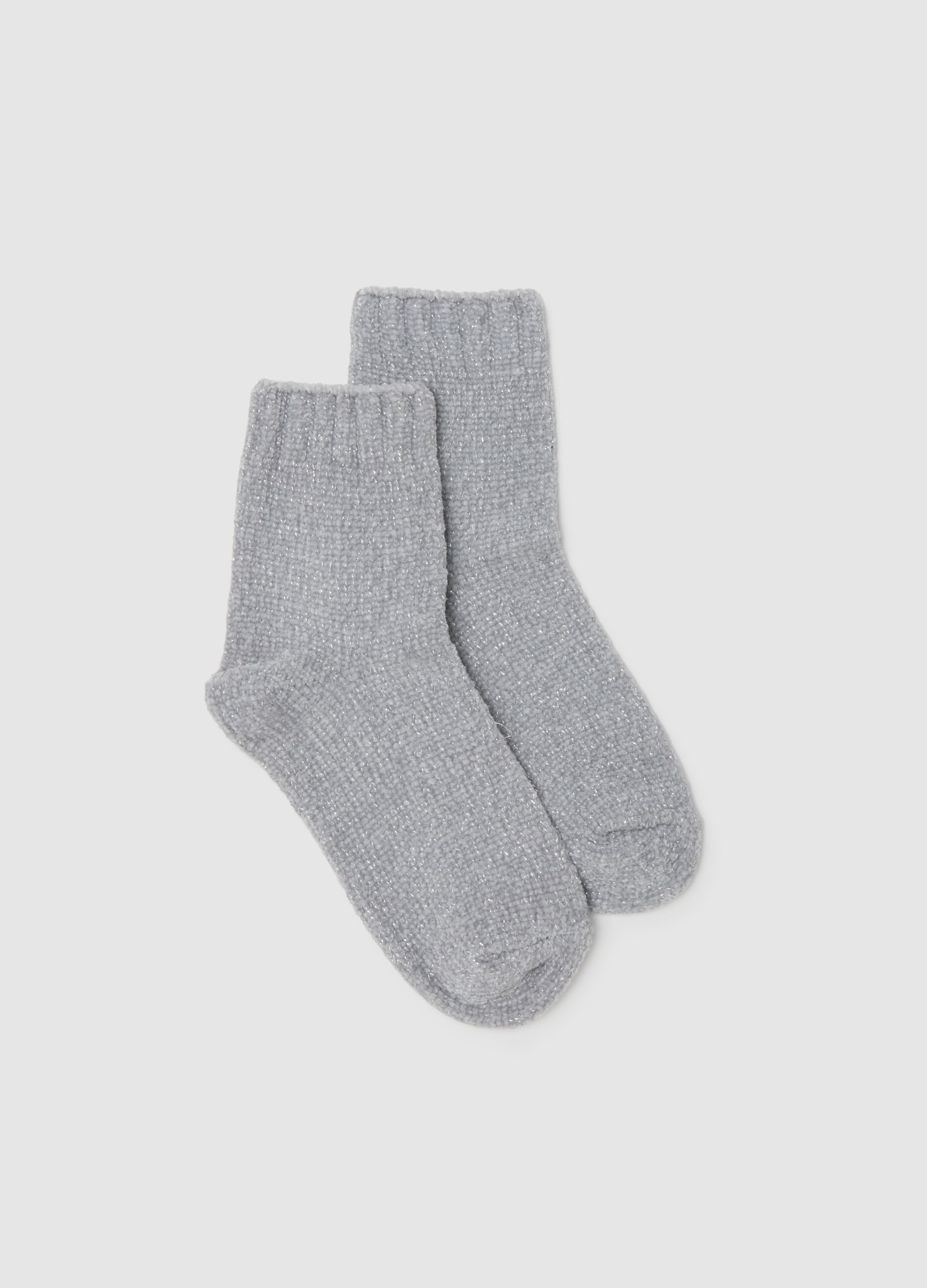 Grey Stretch Fabric Socks