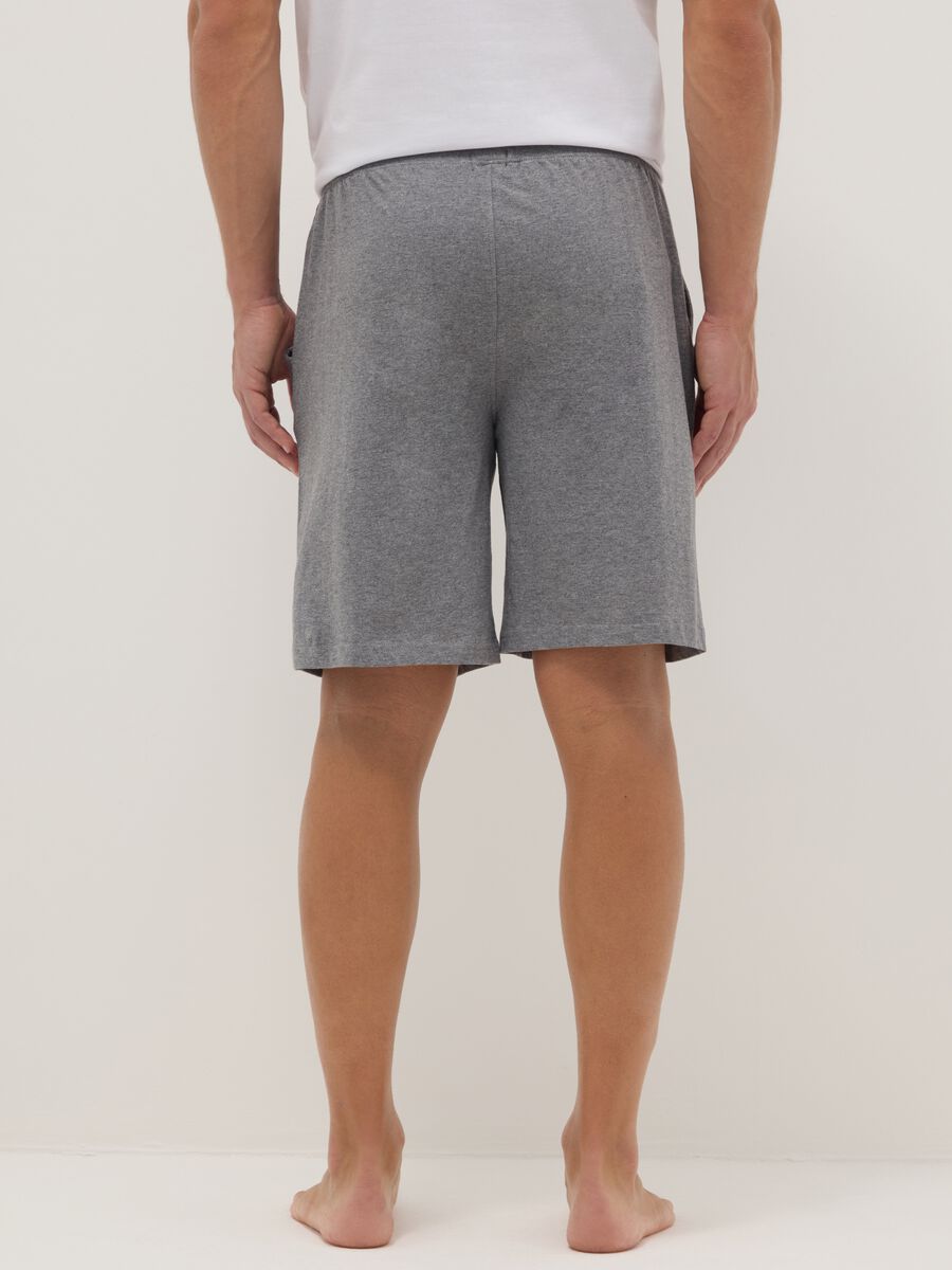 Grey pure cotton regular fit pyjama shorts_2