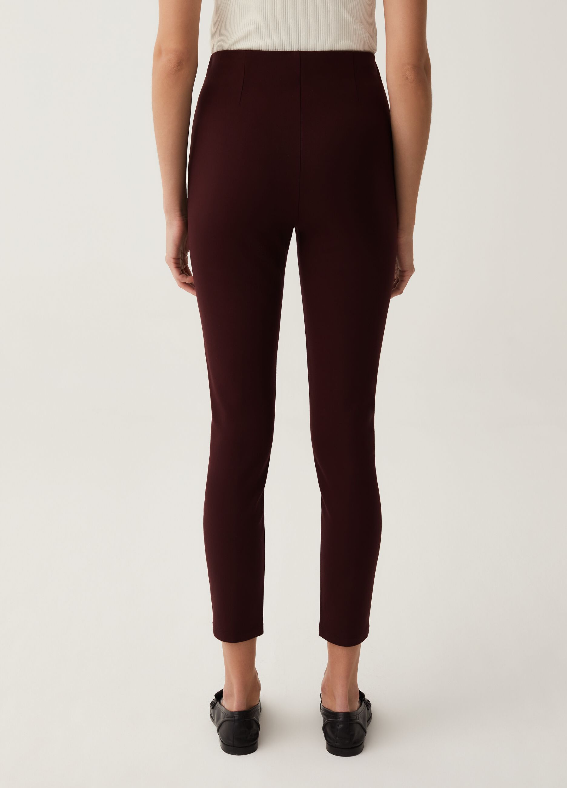 Leggings stretch con bottone_2