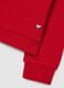 Felpa rossa da bambina in misto cotone regular fit con collo decorato_3