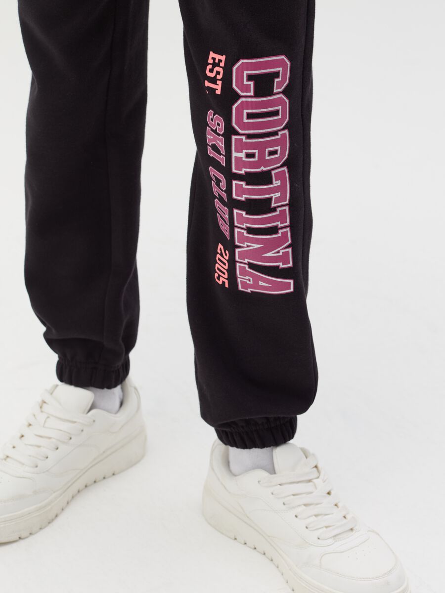 Fleece joggers with print_1