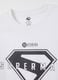Men's white pure cotton T-shirt with Superman logo_5