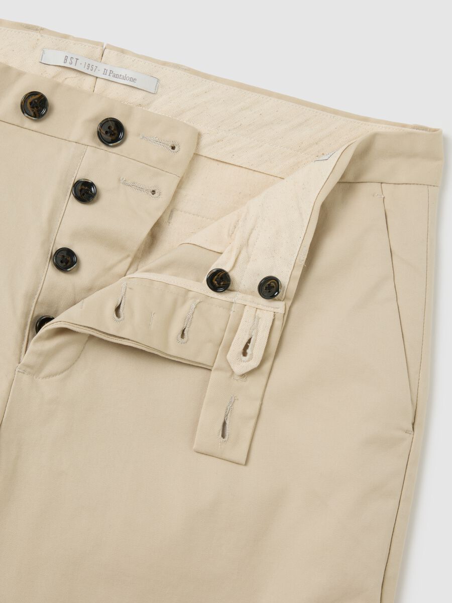 Pantaloni chino beige in misto cotone elasticizzato slim fit_5