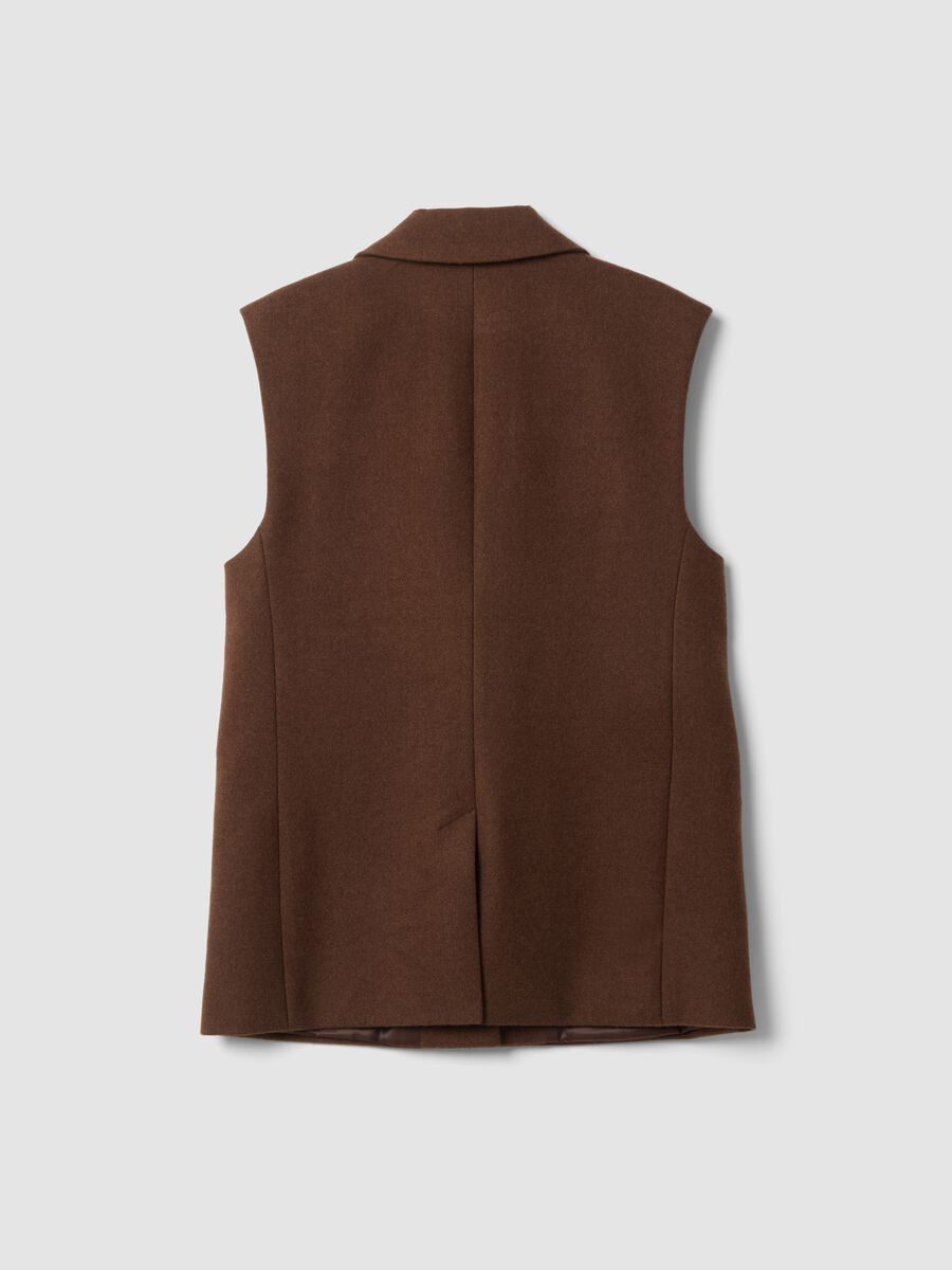 Brown viscose-blend waistcoat with classic lapels_2