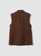 Brown viscose-blend waistcoat with classic lapels_2