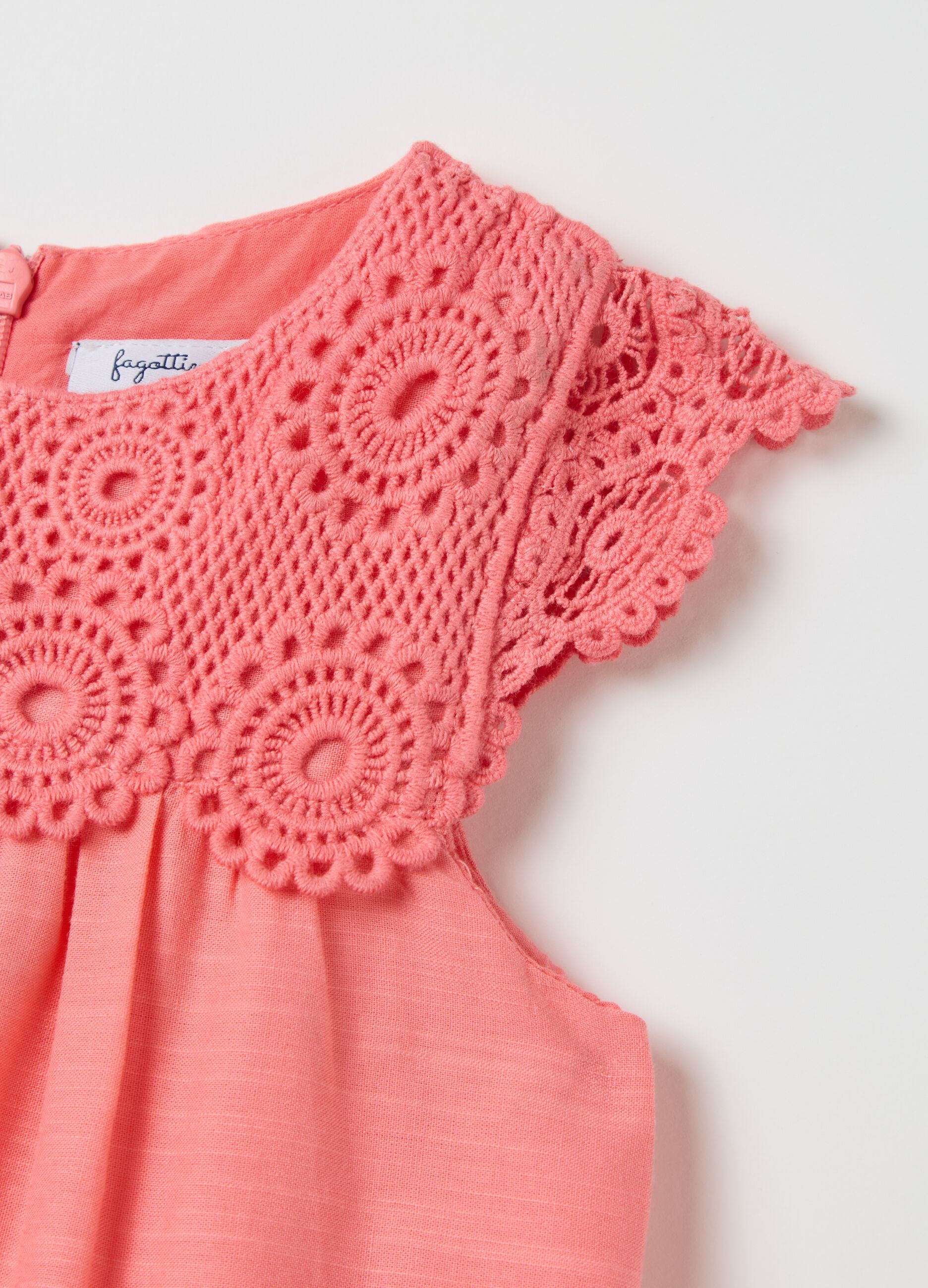 Pink dress in cotton and viscose