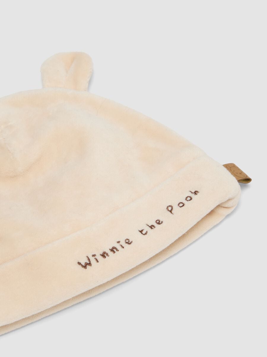 Set beige con cappellino e scarpine in puro cotone organico Winnie the Pooh_2