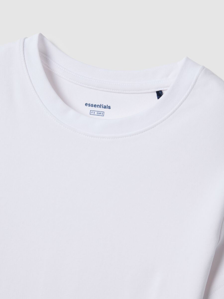 White slim fit stretch cotton T-shirt_5
