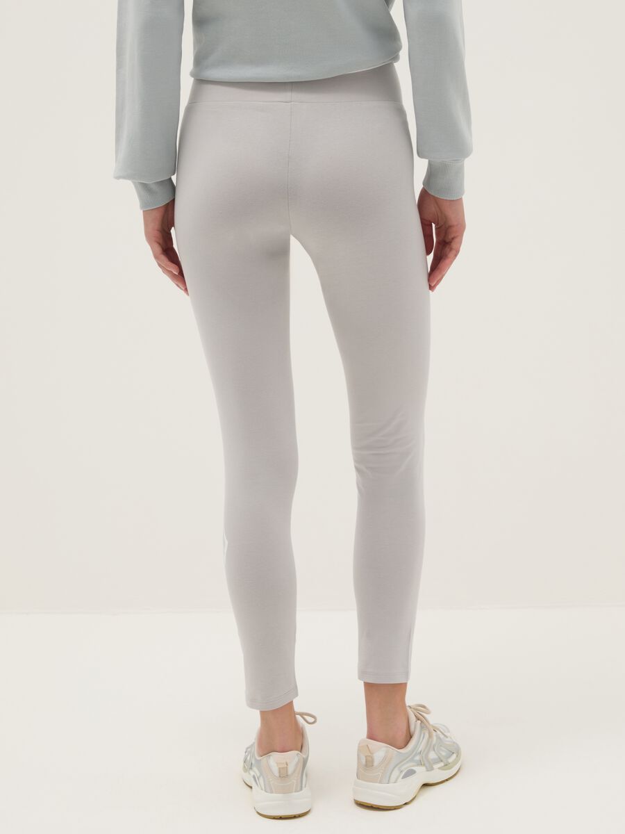 Grey stretch cotton leggings regular fit with Everlast logo_2
