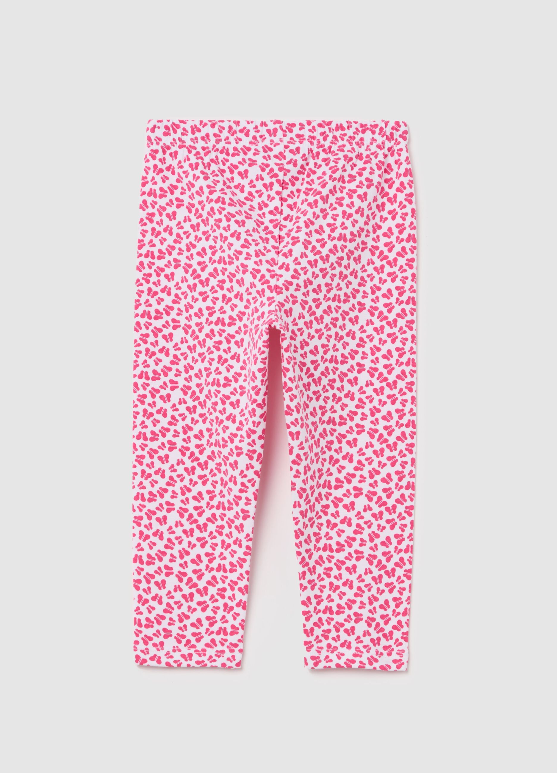 Printed stretch cotton leggings
