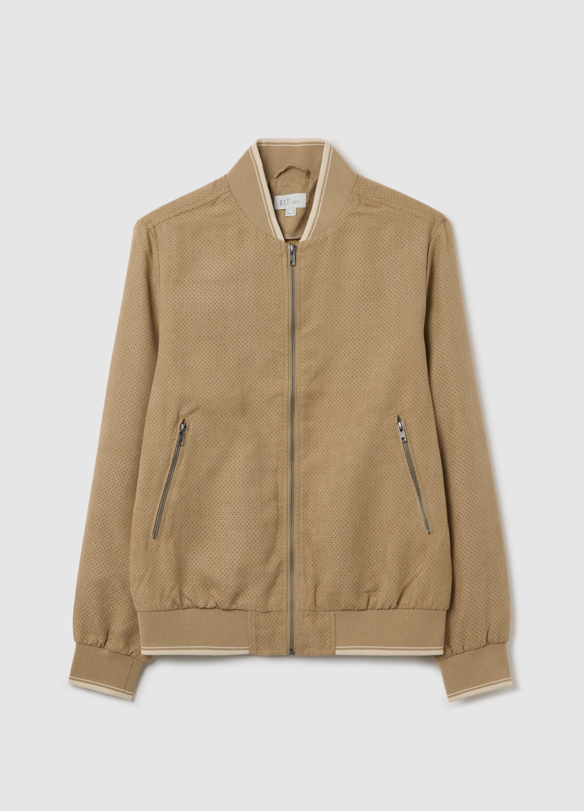 Bomber traforato beige
