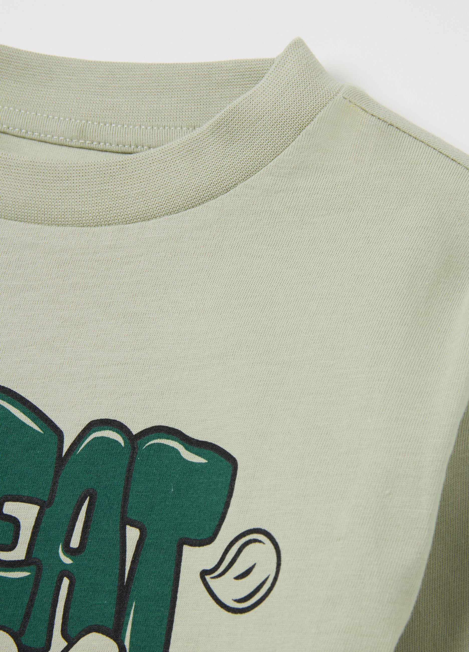 Children's green pure cotton regular fit jumper