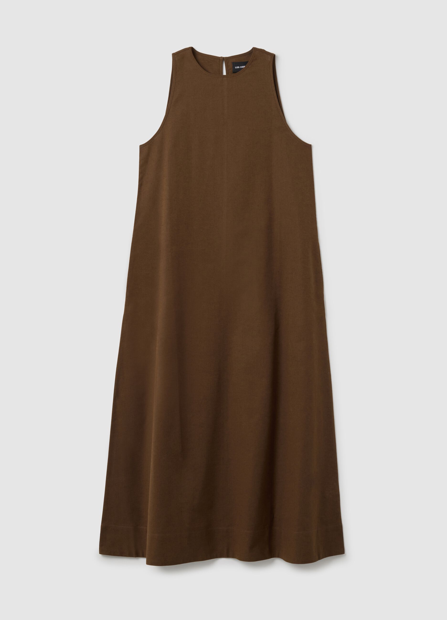 Abito lungo da donna in cotone marrone over