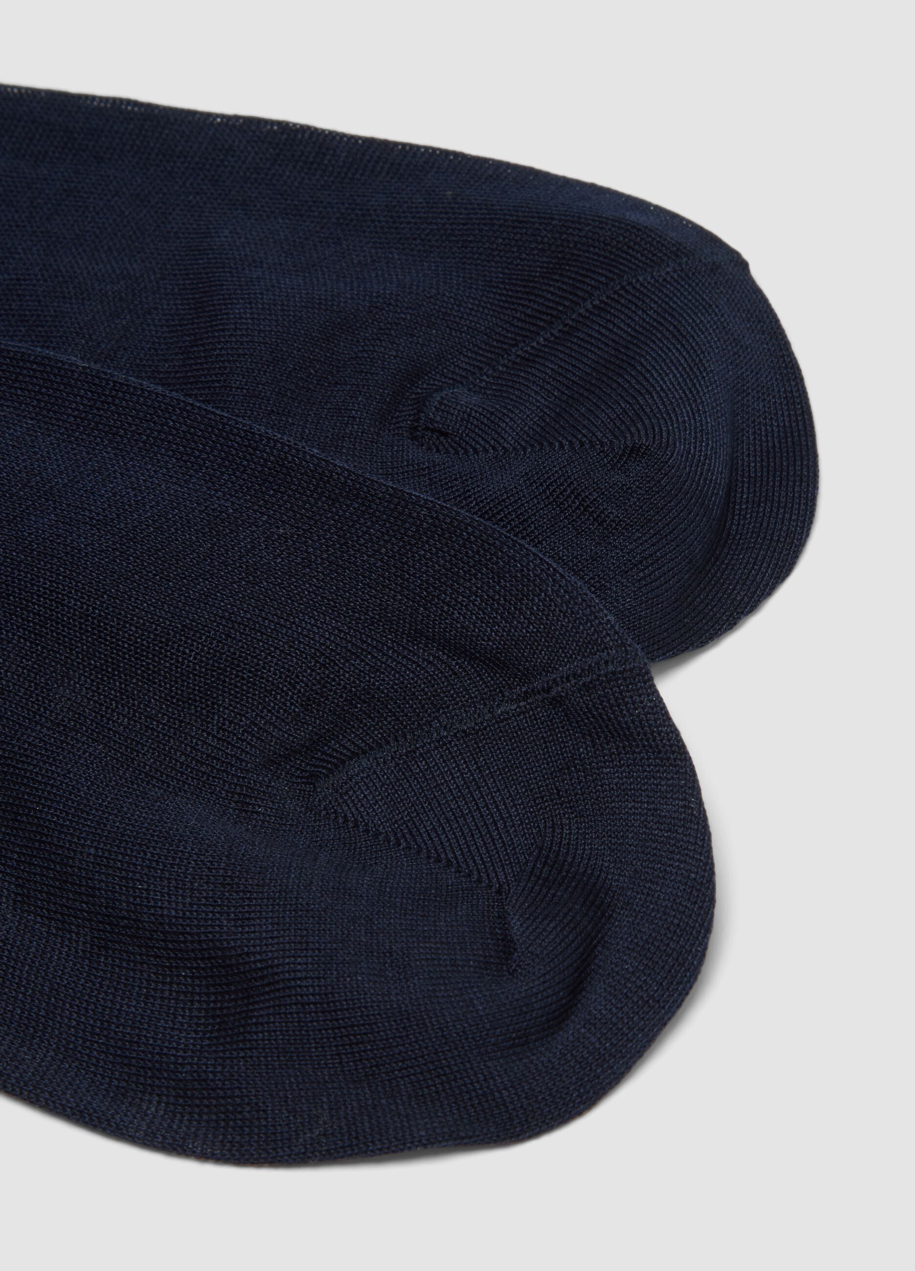 Blue long socks in pure cotton