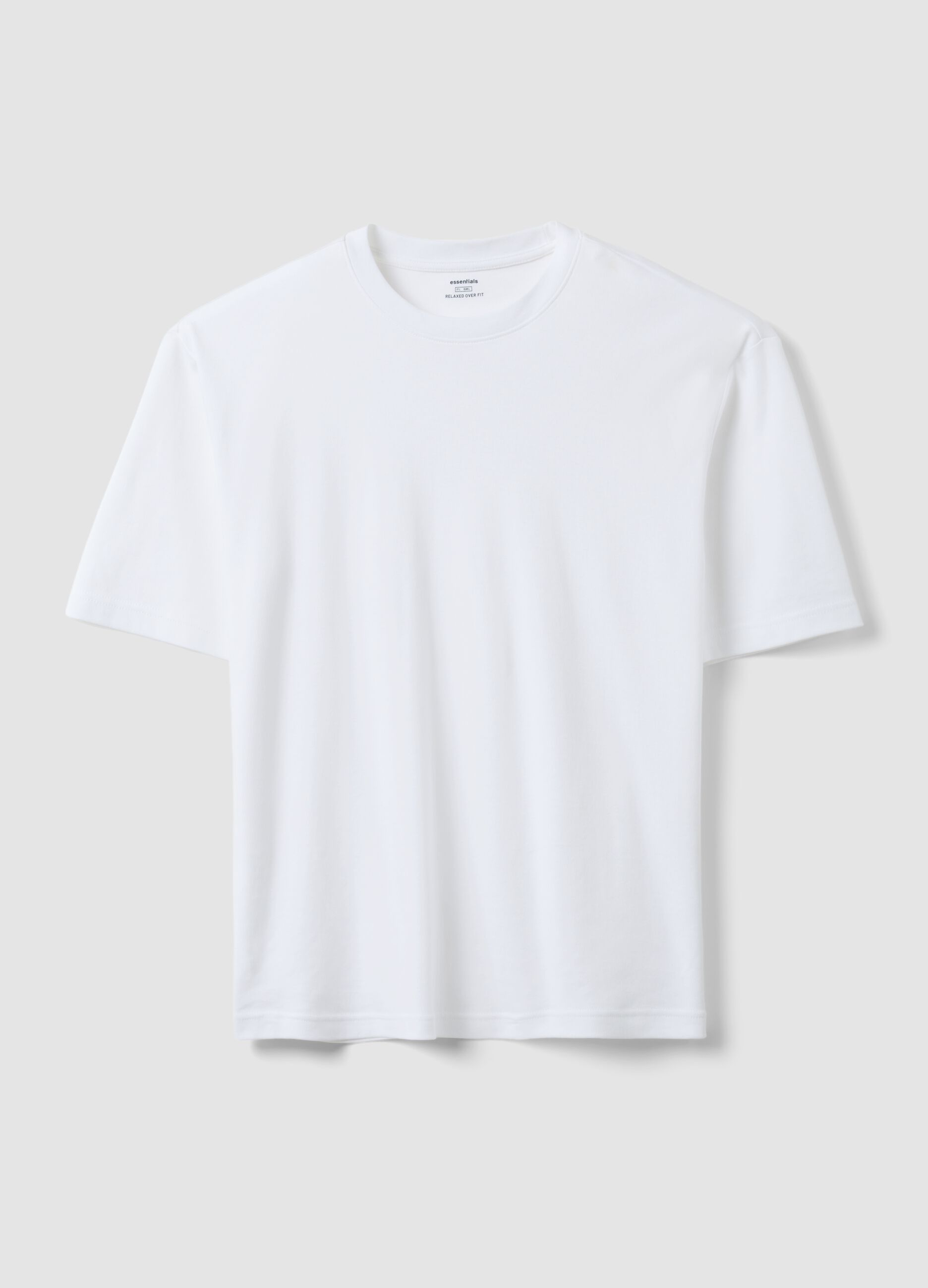 White pure cotton short-sleeve T-shirt, relaxed fit