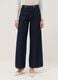 Blue Denim Wide Leg Trousers in Cotton Blend_2